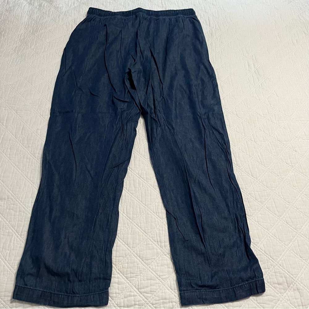 Basic Editions Wide Leg Chambray Drawstring Pants - image 7